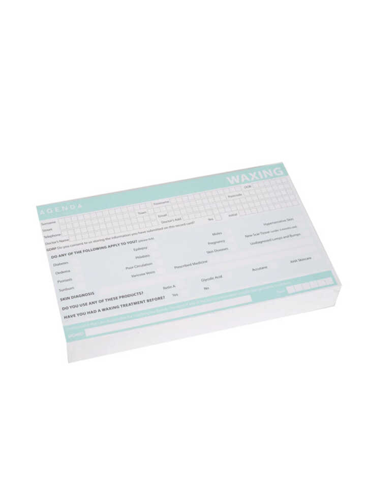 Waxing Treatment Record Card