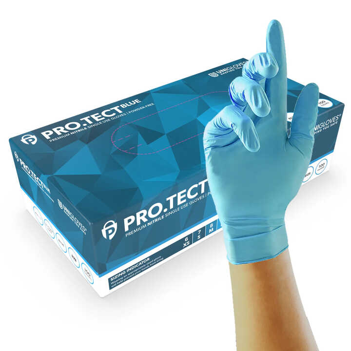 PRO.TECT Heavy Duty Blue Nitrile Glove | UniGloves